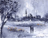 Hamid Alvi, 08 x 10 inch, Oil on Canvas, Landscape Painting, AC-HA-023